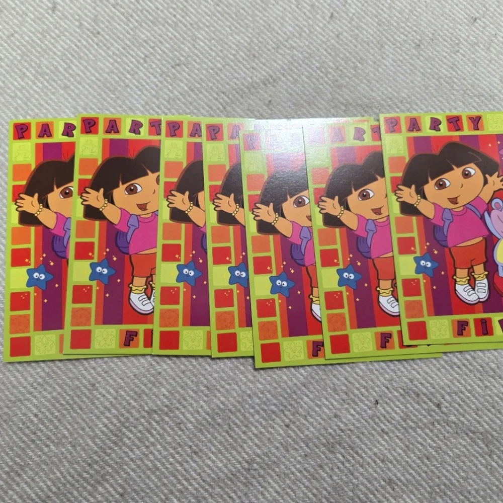Vintage Y2K early 2000s Dora the Explorer party invitations, thank you cards
